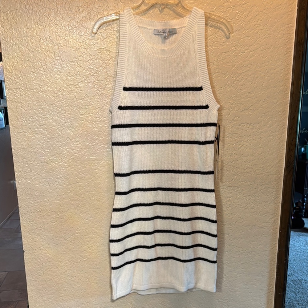 Chic Striped Knit Sleeveless Dress Lovers+Friends Sz Med new!